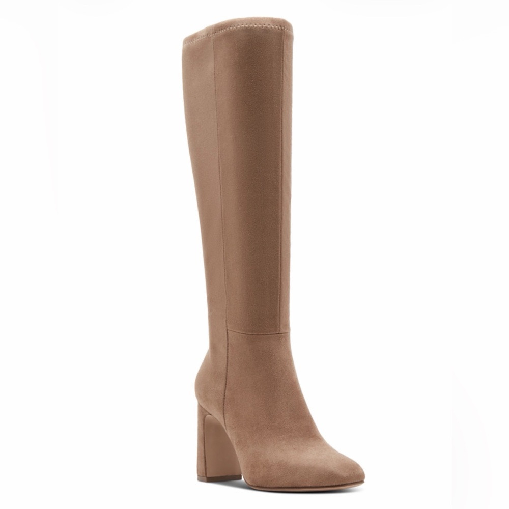 EUC Madden Girl Wisee Wide-Calf Block-Heel Knee-High Dress Boots